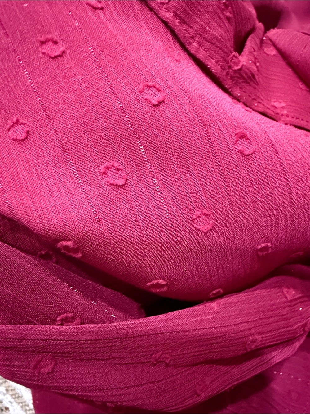 J. Crew Ruffle V-Neck Long Sleeve Top — Raspberry - Picture 3 of 3